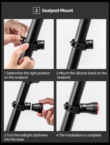 Luz trasera inteligente para bicicleta Rockbros Q5 V2 