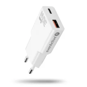   Cargador de pared everActive GaN SUPER SLIM SC-380Q para teléfono / smartphone con puerto USB QC3.0 y USB-C PD 30W