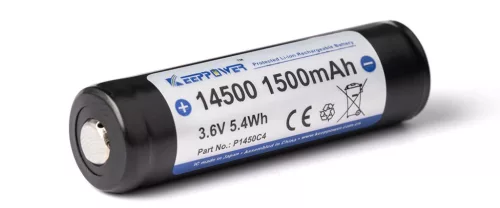 Keeppower 3.7V batería Li-ion con protección PCB 14500 – 1500mAh, 3.6V P1450C4