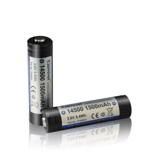 Keeppower 3.7V batería Li-ion con protección PCB 14500 – 1500mAh, 3.6V P1450C4