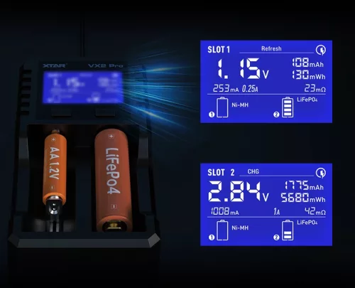 XTAR VX2 Pro cargador inteligente y comprobador de capacidad