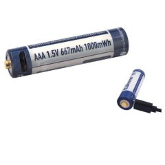 Keeppower AAA 1.5V 1000mWh Li-ion batería con USB, 2 piezas