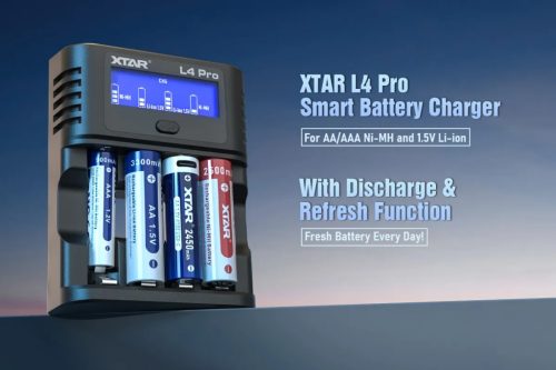  Cargador inteligente XTAR L4 Pro para pilas AA/AAA 1,2V NI-MH y 1,5V de litio