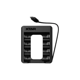   Cargador XTAR C4-AA para baterías recargables Li-ion AA de 1,5 V con cable USB-C integrado