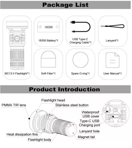 Linterna Manker MC13 II Ultra-Throw EDC
