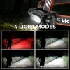 Linterna frontal potente Wurkkos HD17, 2500 lúmenes, alcance de 220 m, luz focalizada, de inundación y roja, controlador de corriente constante e interfaz sencilla