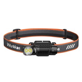   Wurkkos HD12 Mini linterna angular, haz blanco y rojo, linterna frontal recargable USB-C 14500/AA, con interfaz sencilla/cinta ajustable