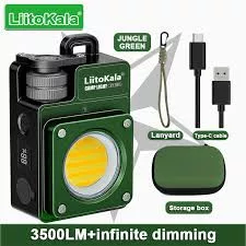 Linterna multifuncional LiitoKala XY-009 para camping – 3500 lúmenes, impermeable IPX4, magnética y portátil para uso exterior.