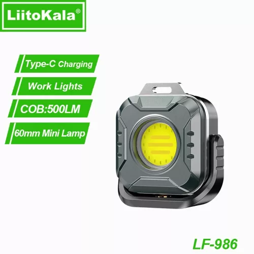 Mini luz de trabajo LiitoKala LF-986 LED+COB 500LM Interfaz de carga Type-C 5V1A Entrada Batería incorporada 1200mAh