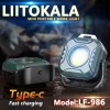 Mini luz de trabajo LiitoKala LF-986 LED+COB 500LM Interfaz de carga Type-C 5V1A Entrada Batería incorporada 1200mAh