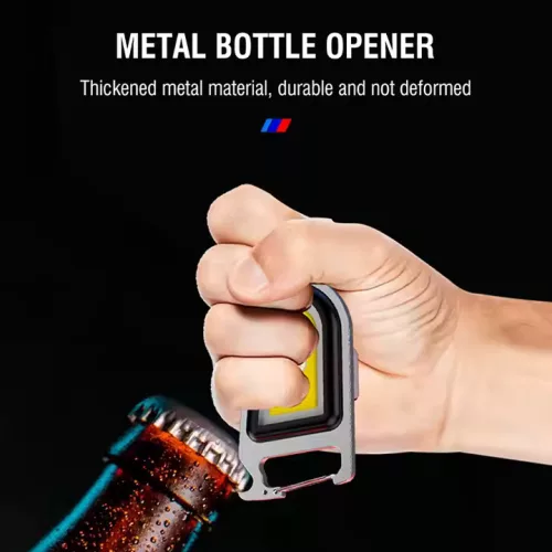 Boruit YHX-0209 Linterna COB multifunción con llavero + abrebotellas