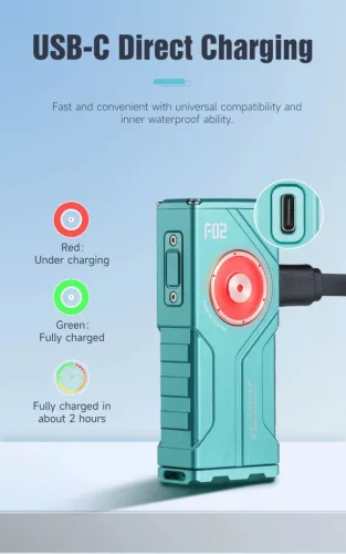 Linterna 4-en-1 Lumintop F02 con 1000 lúmenes, UV 365nm, luz RGB y láser verde